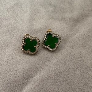 Elegant Green Clover Earrings